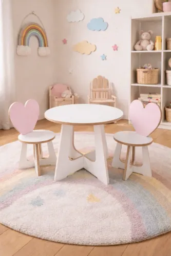 Mesa de Colorir infantil modelo Coração