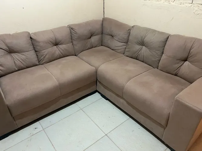 Vender Rápido Sofá 5 Lugares Marrom Claro / Nude 