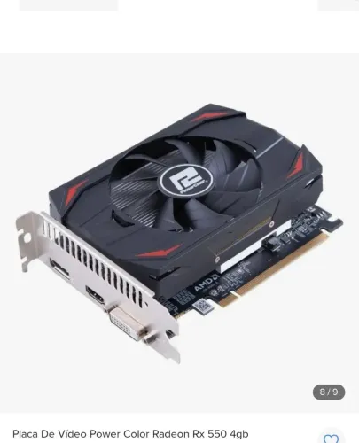 Placa de video rx550 PowerColor Red Dragon, vendo ou troco, por placa superior