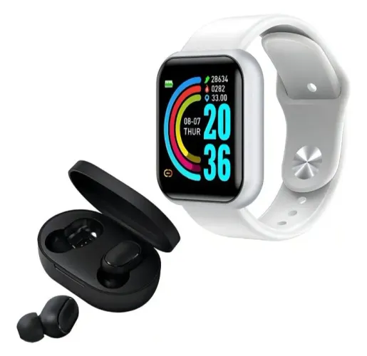 Kit Smartwatch Unissex + Fone Bluetooth Sem Fio | Novo Lacrado