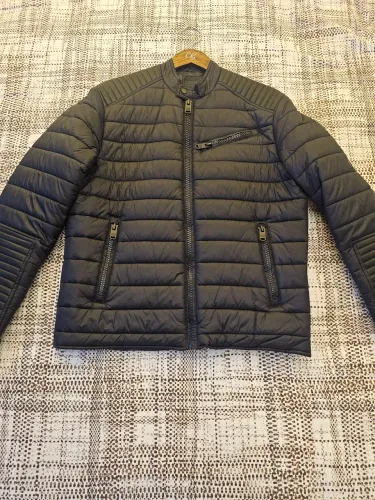 Jaqueta Puffer John John Preta Biker - Nova Sem Uso
