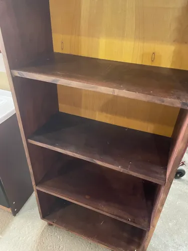 Estante aberta tipo multiuso em imbua maciça rústica 72x1,95x34 com pés