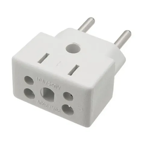 Adaptador de Tomada 3 Pinos Para 2 Pinos 10A + 20A