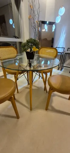 Mesa da Leroy Merlin, redonda tampo vidro NOVA