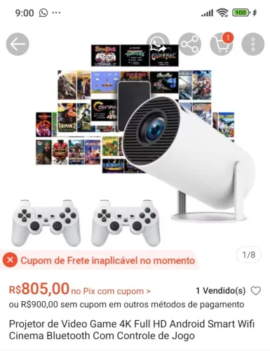 Vendo projetor 4k Gamer novo