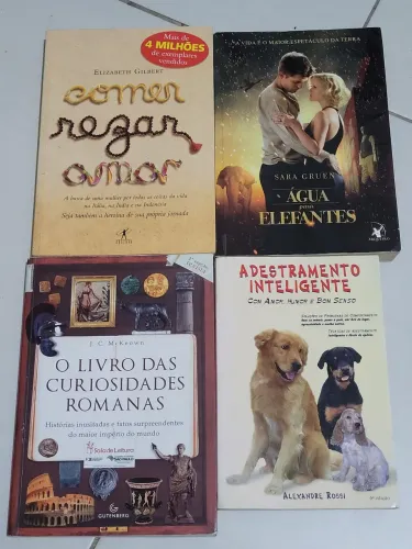 Comer, Rezar e amar, Água para elefantes, Curiosidades Romanas, Adestramento Inteligente