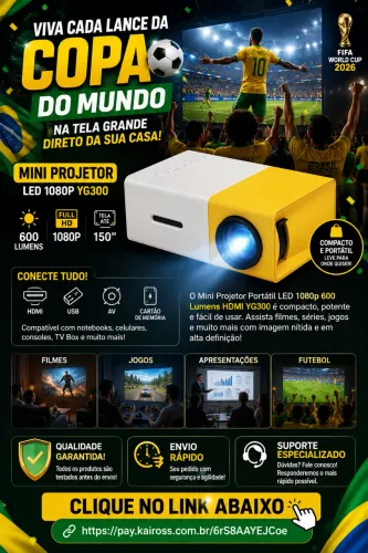 Mini Projetor LED 1080p YG300 - Full HD 600 Lumens - Tela até 150?