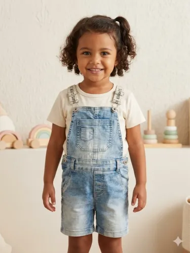 Jardineira infantil para menina tamanho 2 anos Linda