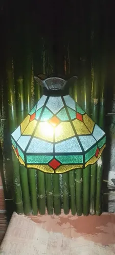 Lustre vitral antigo grande