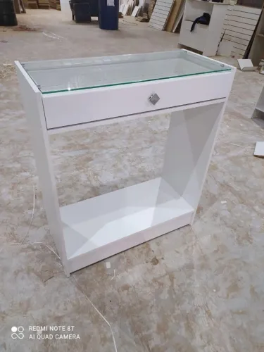 BALCÃO CABIDEIRO COM GAVETA E VIDRO SUPERIOR- NOVO - ENTREGA RÁPIDA 