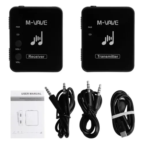 M-vave Wp-10 monitor retorno de palco sem fio 2.4 ghz cor preto bivolt