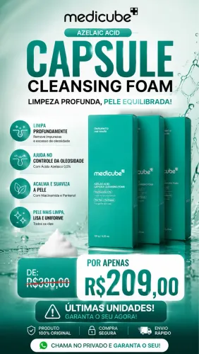 ? MEDICUBE AZELAIC ACID CAPSULE CLEANSING FOAM ? Sua rotina de skincare