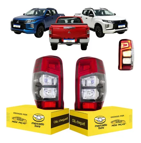 Par Lanterna L200 Triton 2021 2022 2023 2024 2025 C/led Ambos Lados Vermelho