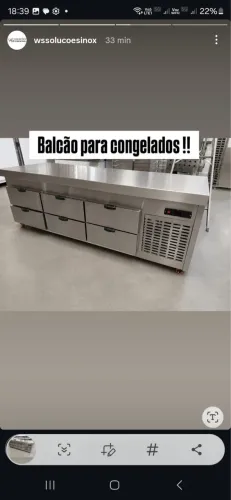 Balcão refrigerado inox sob medida
