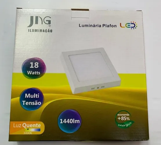 Plafon Led 18w Sobrepor 3000k Quadrado