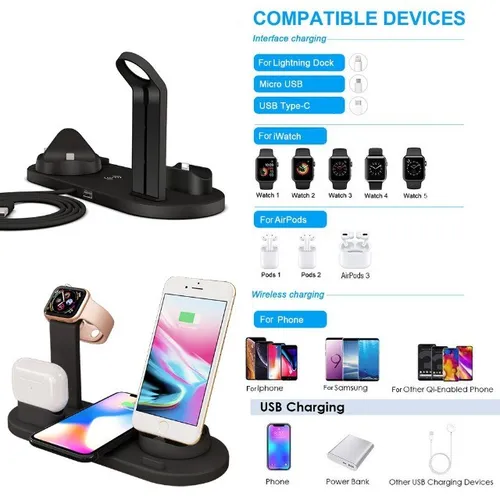 Carregador sem fio 30w 7 em 1 almofada para iphone 14 13 12 x apple relógio COD-AP145
