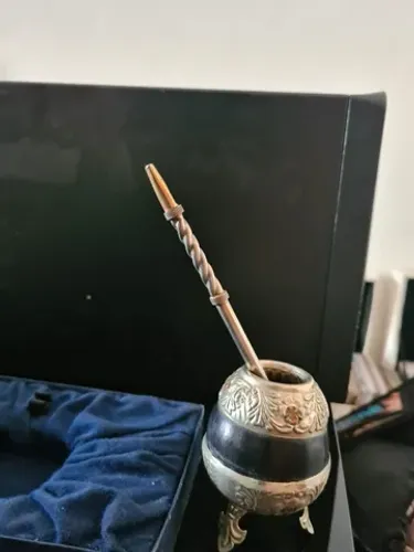 conjunto mate gajeta e bomba uruguaya anos 50 na caixa original