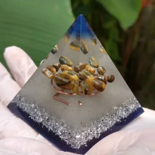 OLHO DE TIGRE - CHOKUREI - Prosperidade, Proteção. ORGONITE. Tamanho (M)