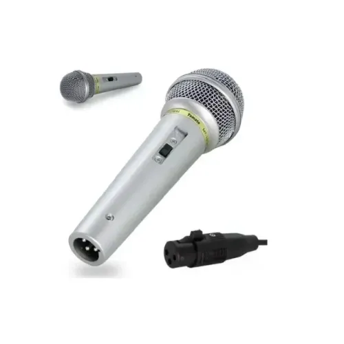 Microfone Dinamico Profissional Com Fio Mt-1018 Tomate