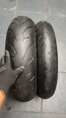 Par pneu usado Pirelli Diablo Rosso2 120/70-17 e 160/60-17