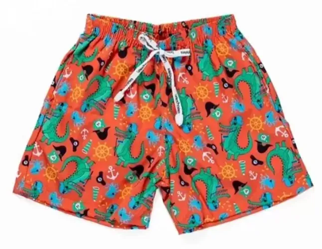 Short Mauricinho Tactel Infantil Bermuda Menino Estampado