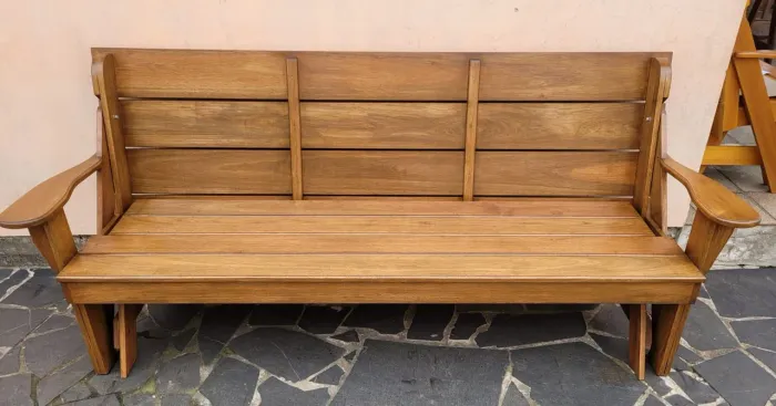 Banco que vira mesa com 2mts madeira de eucalipto modelo Premium