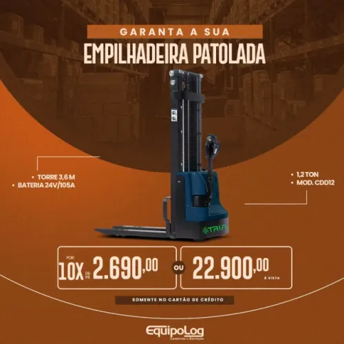 Empilhadeira Patolada Nova Eletrica modelo CDD12