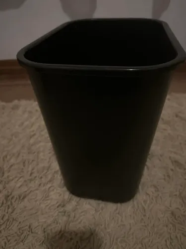  Cinco  Cestos Lixo 12l Plastico Preto Retangular Acrimet