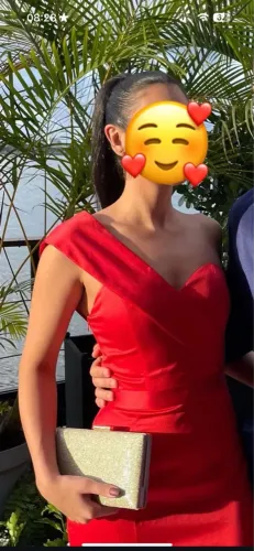 Vestido Vermelho Festa Elegante