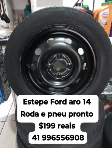 Roda Ford Aro 14 com pneu . Estepe pronto furação 4x108 . Aceito cartão. Disk entrega