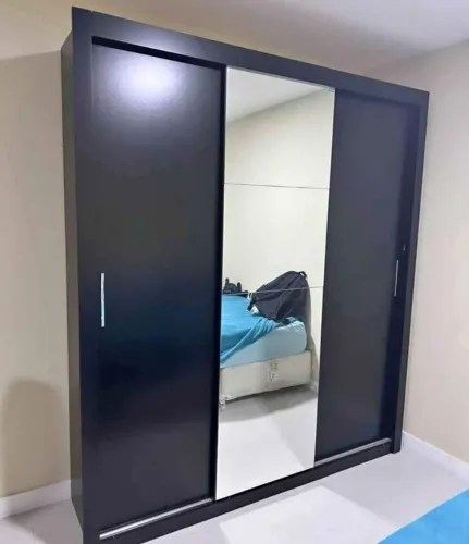 GUARDA ROUPA CASAL 3 PORTAS 1 COM ESPELHO 3 GAVETAS