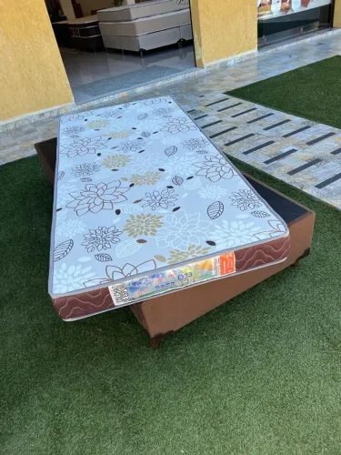Cama Box de Solteiro - Base Box + Colchão D33 Novo - ENTREGAMOS 