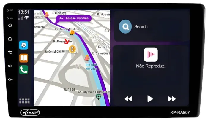 Central Multimídia Mp5 9 Polegadas Carplay Android Auto Usb Preto