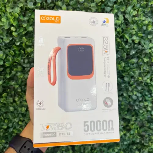 Power Bank Carregamento rápido 50000mAh 22,5W Branco