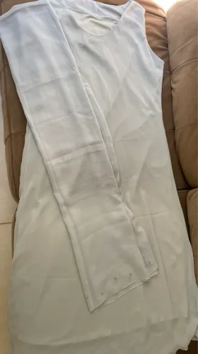 Vestido festa longo com echarpe , TAM G azul claro, impecável.