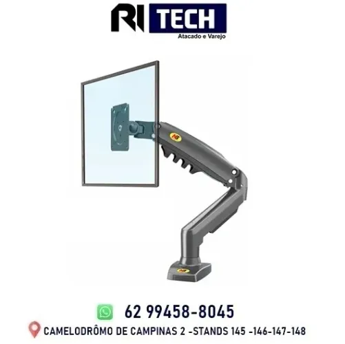 Suporte para Monitor Articulado 15 a 34 de Mesa com Pistão a Gás F80 NB