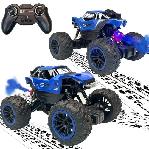 Carrinho Controle Remoto Off Road Com Luz LED Efeito Fumaça Motor Potente