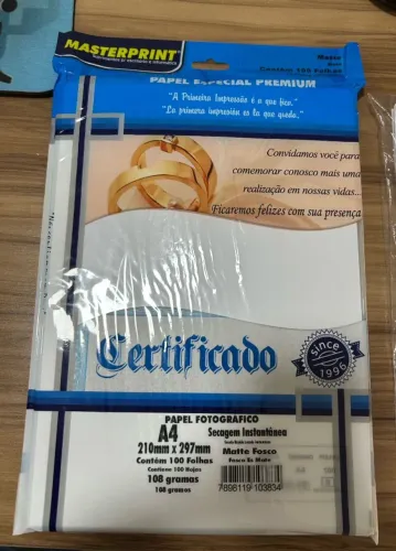 Papel Fotográfico Masterprint A4 - Matte Fosco - 108 gramas