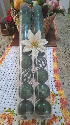 Bolas Natalinas 3d Verde 6cm com 9 unidades