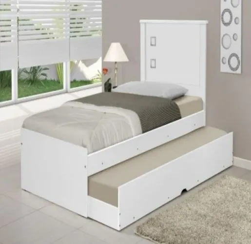 Cama com auxiliar branco 