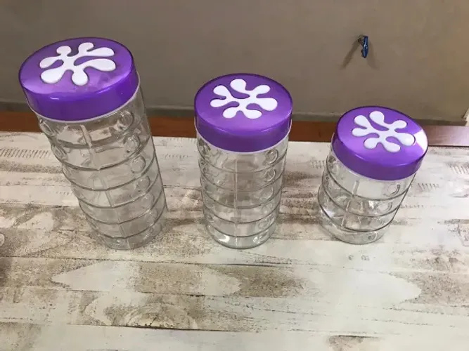Conjunto de potes de Vidros - Kit com 3 unidades