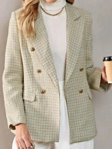 Blazer xadrez elegante e moderno