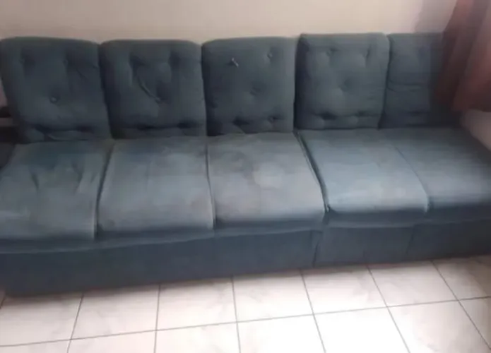 Sofá Slim de Canto 6 Lugares Azul 