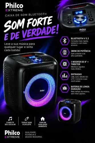 Caixa de som Bluetooth Philco