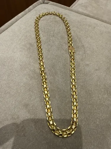 Cordão e bracelete de ouro 18k top grosso