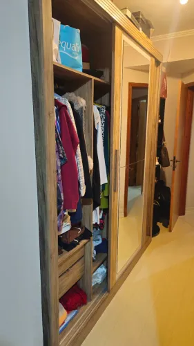 Guarda Roupa Casal Grande Espelho Usado MDF