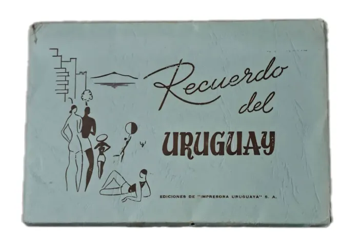 Cartões Postais "Recuerdo del Uruguay" envelope com 10 fotos Ano 1945 cidade Montevideo 