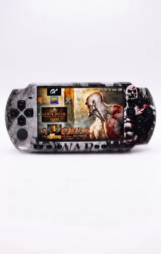 PSP 3001 Skin God of War + Caixa Original + 64GB de Jogos + Emuladores