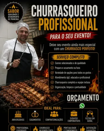 CHURRASQUEIRO PROFISSIONAL     WHATZAP;(71)9-8_6_1_5 - 0_8_9_3