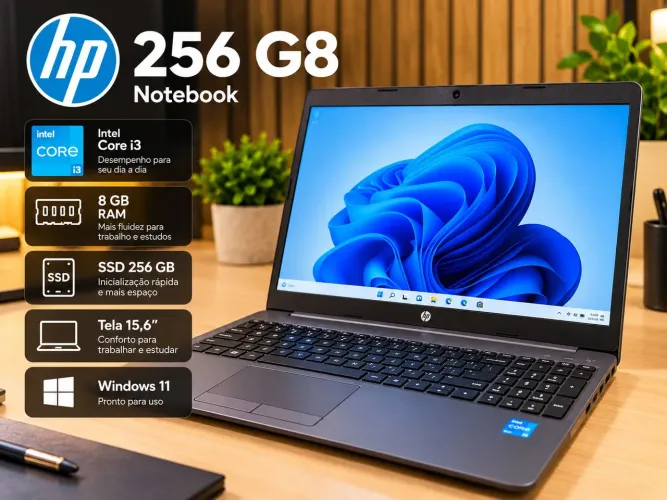 Notebook HP 256 G8 - excelente estado e funcionando perfeitamente